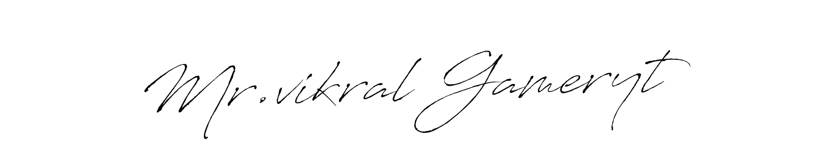 Create a beautiful signature design for name Mr.vikral Gameryt. With this signature (Antro_Vectra) fonts, you can make a handwritten signature for free. Mr.vikral Gameryt signature style 6 images and pictures png