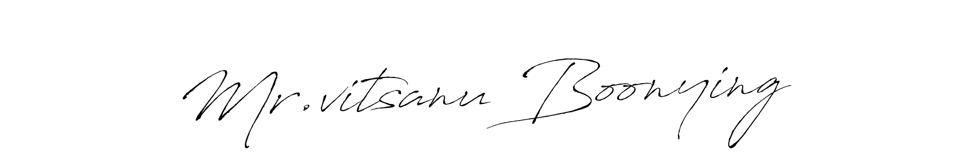 if you are searching for the best signature style for your name Mr.vitsanu Boonying. so please give up your signature search. here we have designed multiple signature styles  using Antro_Vectra. Mr.vitsanu Boonying signature style 6 images and pictures png