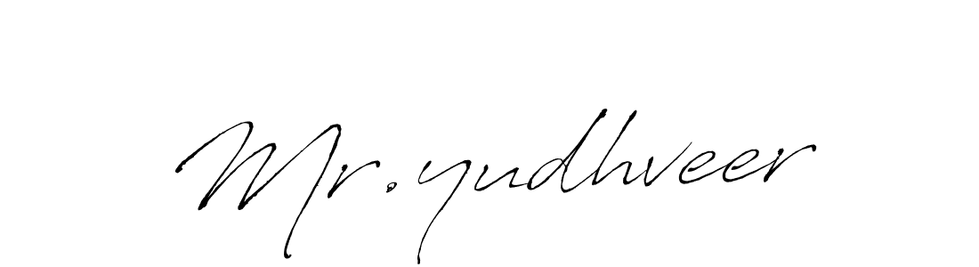 How to make Mr.yudhveer name signature. Use Antro_Vectra style for creating short signs online. This is the latest handwritten sign. Mr.yudhveer signature style 6 images and pictures png