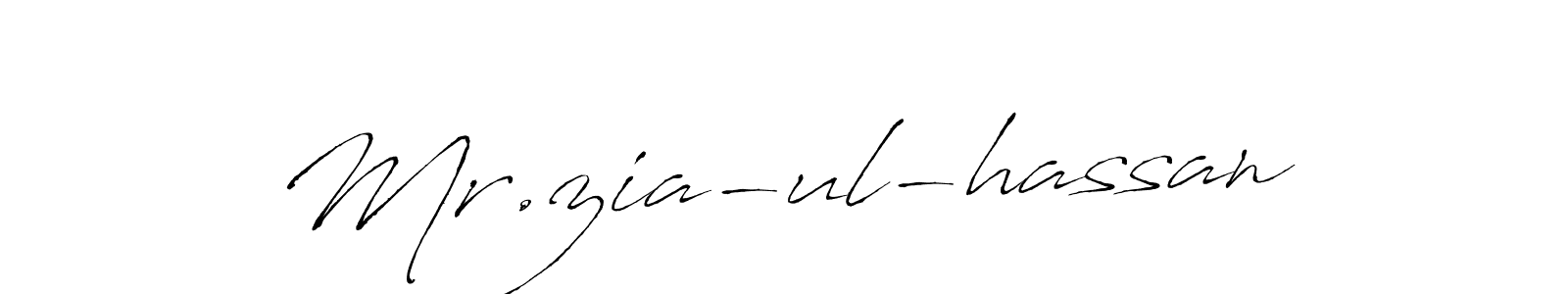 Create a beautiful signature design for name Mr.zia-ul-hassan. With this signature (Antro_Vectra) fonts, you can make a handwritten signature for free. Mr.zia-ul-hassan signature style 6 images and pictures png