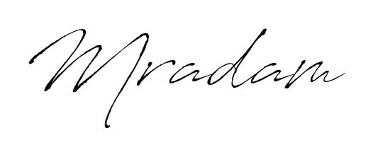 Try this chic Mradam handwritten sign style. Using Antro_Vectra font elements, it gives your name a sleek, memorable identity. Mradam signature style 6 images and pictures png