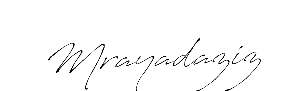 How to make Mrayadaziz name signature. Use Antro_Vectra style for creating short signs online. This is the latest handwritten sign. Mrayadaziz signature style 6 images and pictures png