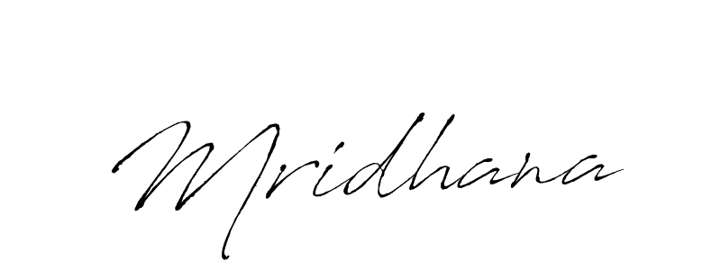 Create a beautiful signature design for name Mridhana. With this signature (Antro_Vectra) fonts, you can make a handwritten signature for free. Mridhana signature style 6 images and pictures png