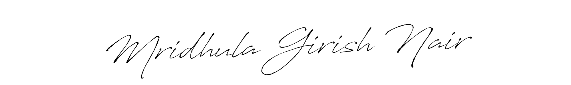 How to make Mridhula Girish Nair name signature. Use Antro_Vectra style for creating short signs online. This is the latest handwritten sign. Mridhula Girish Nair signature style 6 images and pictures png
