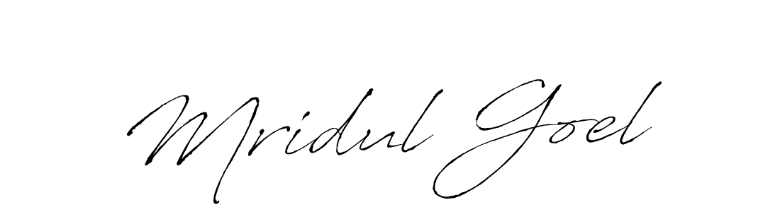 Use a signature maker to create a handwritten signature online. With this signature software, you can design (Antro_Vectra) your own signature for name Mridul Goel. Mridul Goel signature style 6 images and pictures png
