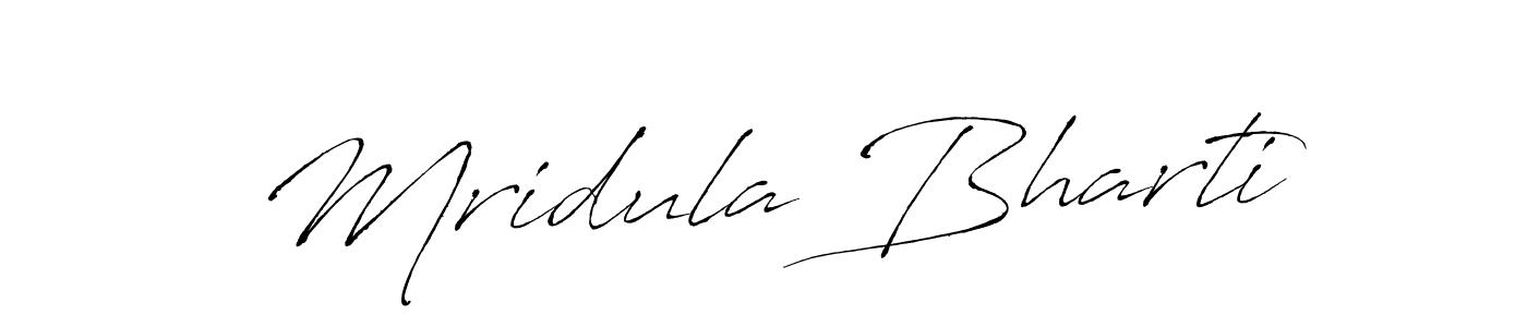 Create a beautiful signature design for name Mridula Bharti. With this signature (Antro_Vectra) fonts, you can make a handwritten signature for free. Mridula Bharti signature style 6 images and pictures png