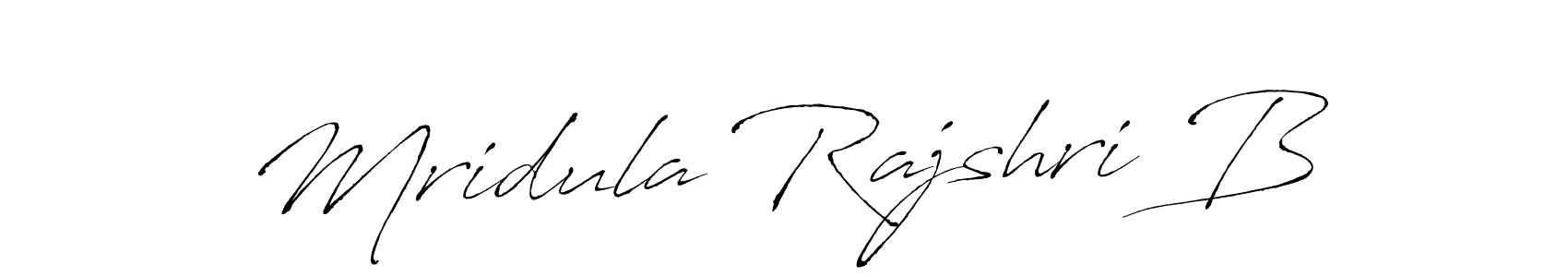 It looks lik you need a new signature style for name Mridula Rajshri B. Design unique handwritten (Antro_Vectra) signature with our free signature maker in just a few clicks. Mridula Rajshri B signature style 6 images and pictures png