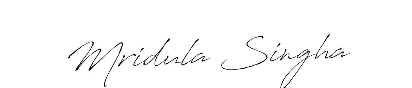 Make a beautiful signature design for name Mridula Singha. With this signature (Antro_Vectra) style, you can create a handwritten signature for free. Mridula Singha signature style 6 images and pictures png