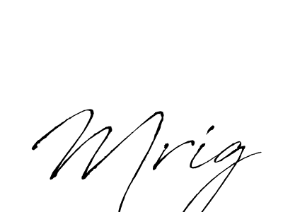 Use a signature maker to create a handwritten signature online. With this signature software, you can design (Antro_Vectra) your own signature for name Mrig. Mrig signature style 6 images and pictures png