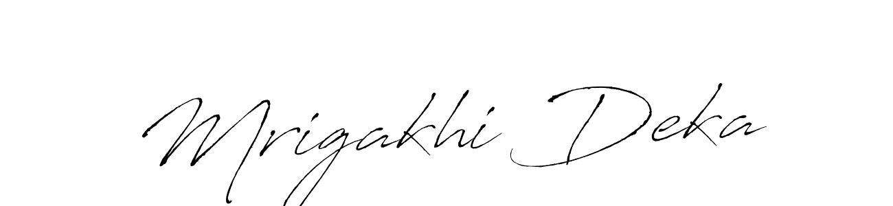How to make Mrigakhi Deka name signature. Use Antro_Vectra style for creating short signs online. This is the latest handwritten sign. Mrigakhi Deka signature style 6 images and pictures png