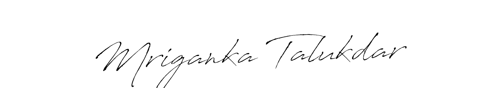 Create a beautiful signature design for name Mriganka Talukdar. With this signature (Antro_Vectra) fonts, you can make a handwritten signature for free. Mriganka Talukdar signature style 6 images and pictures png