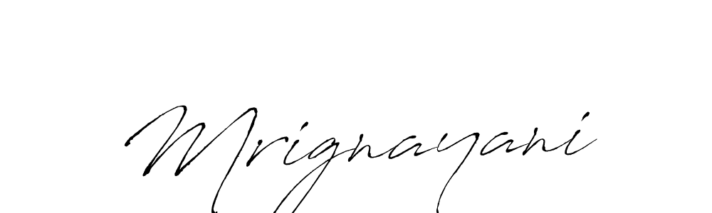 Design your own signature with our free online signature maker. With this signature software, you can create a handwritten (Antro_Vectra) signature for name Mrignayani. Mrignayani signature style 6 images and pictures png