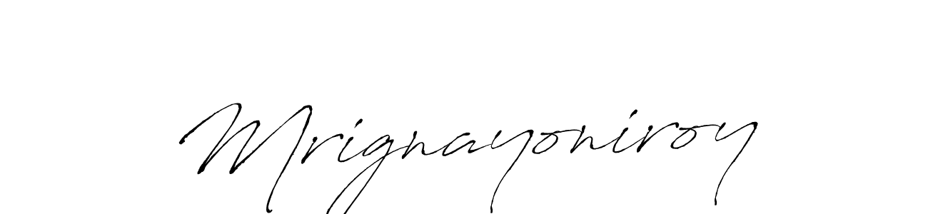 Antro_Vectra is a professional signature style that is perfect for those who want to add a touch of class to their signature. It is also a great choice for those who want to make their signature more unique. Get Mrignayoniroy name to fancy signature for free. Mrignayoniroy signature style 6 images and pictures png