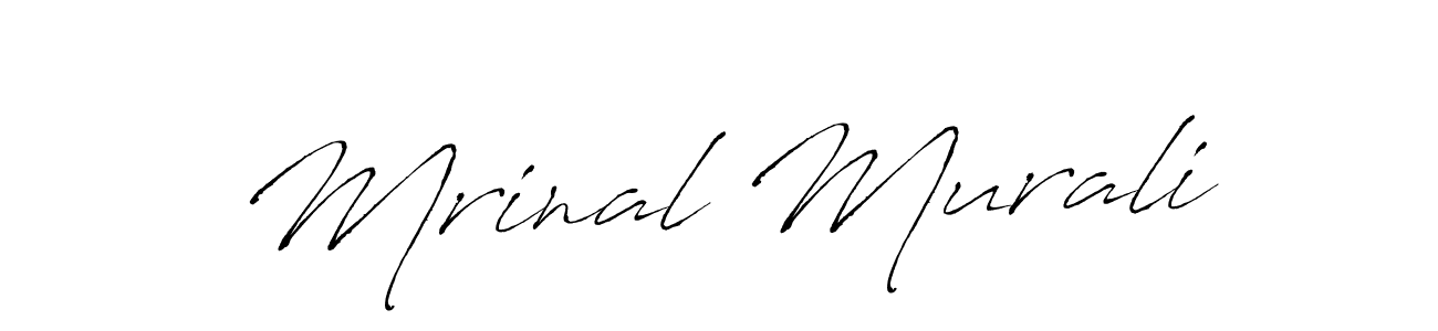 How to make Mrinal Murali name signature. Use Antro_Vectra style for creating short signs online. This is the latest handwritten sign. Mrinal Murali signature style 6 images and pictures png