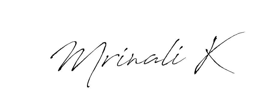 Use a signature maker to create a handwritten signature online. With this signature software, you can design (Antro_Vectra) your own signature for name Mrinali K. Mrinali K signature style 6 images and pictures png