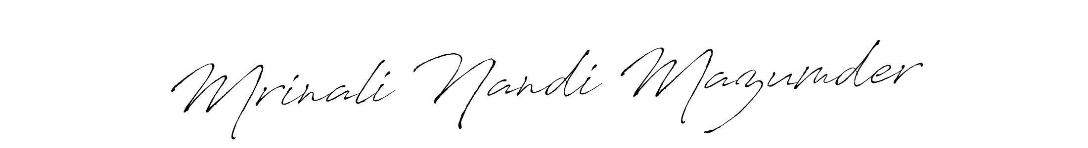 Create a beautiful signature design for name Mrinali Nandi Mazumder. With this signature (Antro_Vectra) fonts, you can make a handwritten signature for free. Mrinali Nandi Mazumder signature style 6 images and pictures png