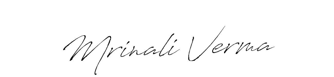 The best way (Antro_Vectra) to make a short signature is to pick only two or three words in your name. The name Mrinali Verma include a total of six letters. For converting this name. Mrinali Verma signature style 6 images and pictures png