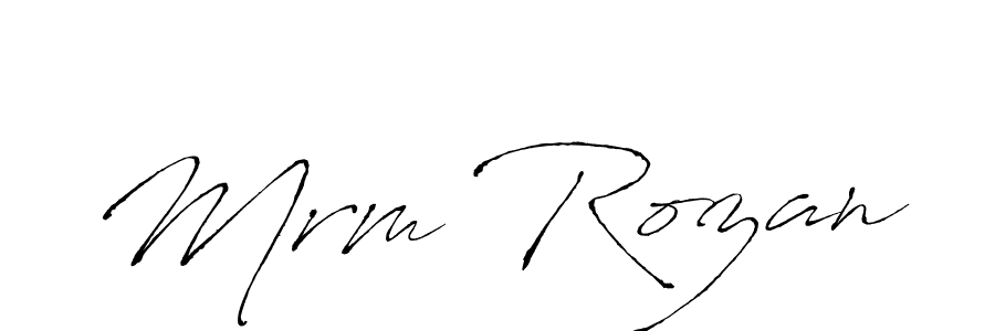 How to make Mrm Rozan name signature. Use Antro_Vectra style for creating short signs online. This is the latest handwritten sign. Mrm Rozan signature style 6 images and pictures png