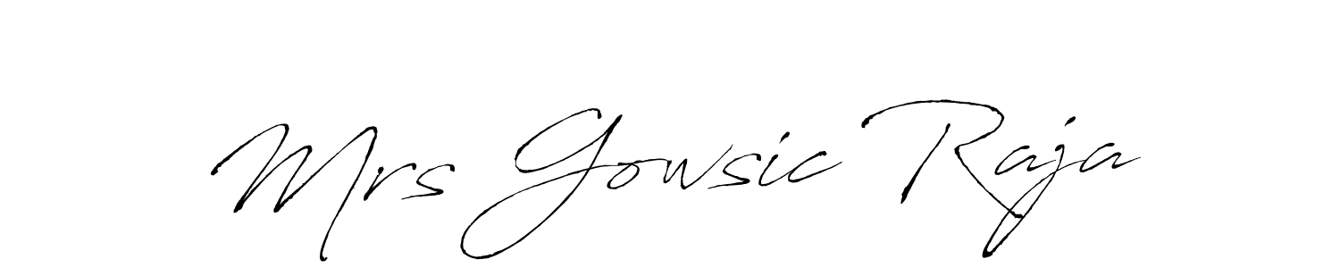 See photos of Mrs Gowsic Raja official signature by Spectra . Check more albums & portfolios. Read reviews & check more about Antro_Vectra font. Mrs Gowsic Raja signature style 6 images and pictures png