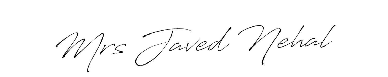 Antro_Vectra is a professional signature style that is perfect for those who want to add a touch of class to their signature. It is also a great choice for those who want to make their signature more unique. Get Mrs Javed Nehal name to fancy signature for free. Mrs Javed Nehal signature style 6 images and pictures png