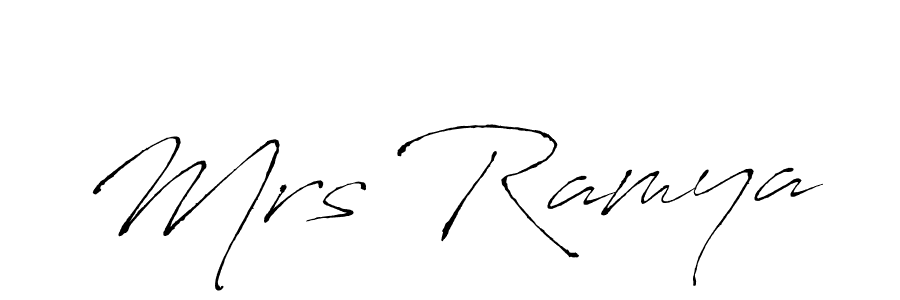 Similarly Antro_Vectra is the best handwritten signature design. Signature creator online .You can use it as an online autograph creator for name Mrs Ramya. Mrs Ramya signature style 6 images and pictures png