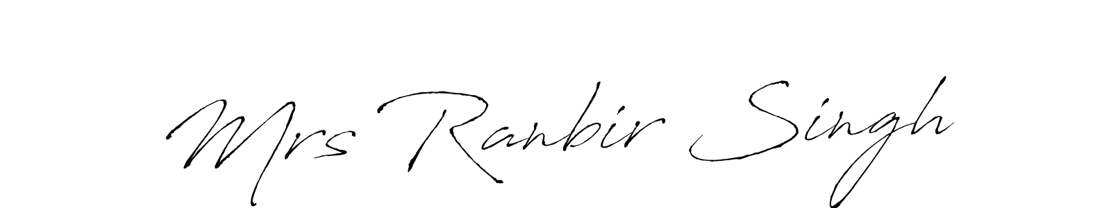 The best way (Antro_Vectra) to make a short signature is to pick only two or three words in your name. The name Mrs Ranbir Singh include a total of six letters. For converting this name. Mrs Ranbir Singh signature style 6 images and pictures png