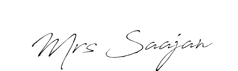 How to make Mrs Saajan name signature. Use Antro_Vectra style for creating short signs online. This is the latest handwritten sign. Mrs Saajan signature style 6 images and pictures png