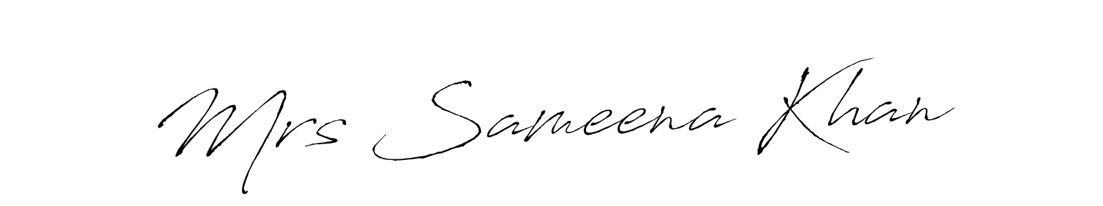 Make a beautiful signature design for name Mrs Sameena Khan. With this signature (Antro_Vectra) style, you can create a handwritten signature for free. Mrs Sameena Khan signature style 6 images and pictures png