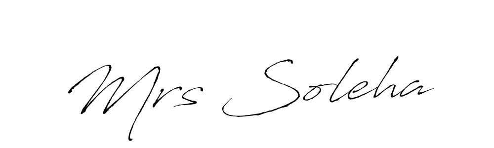 Design your own signature with our free online signature maker. With this signature software, you can create a handwritten (Antro_Vectra) signature for name Mrs Soleha. Mrs Soleha signature style 6 images and pictures png