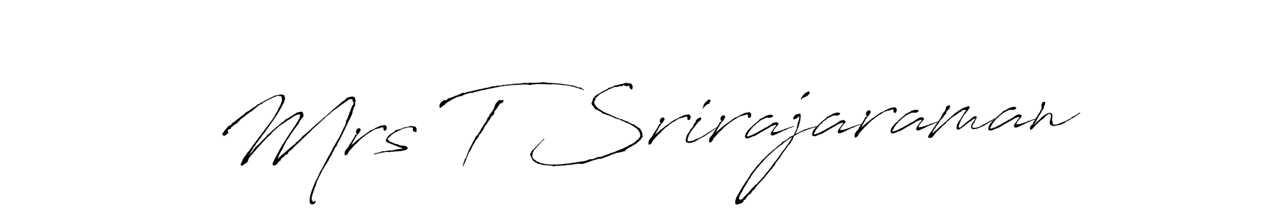 How to make Mrs T Srirajaraman name signature. Use Antro_Vectra style for creating short signs online. This is the latest handwritten sign. Mrs T Srirajaraman signature style 6 images and pictures png