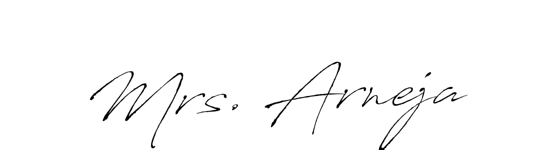 You can use this online signature creator to create a handwritten signature for the name Mrs. Arneja. This is the best online autograph maker. Mrs. Arneja signature style 6 images and pictures png