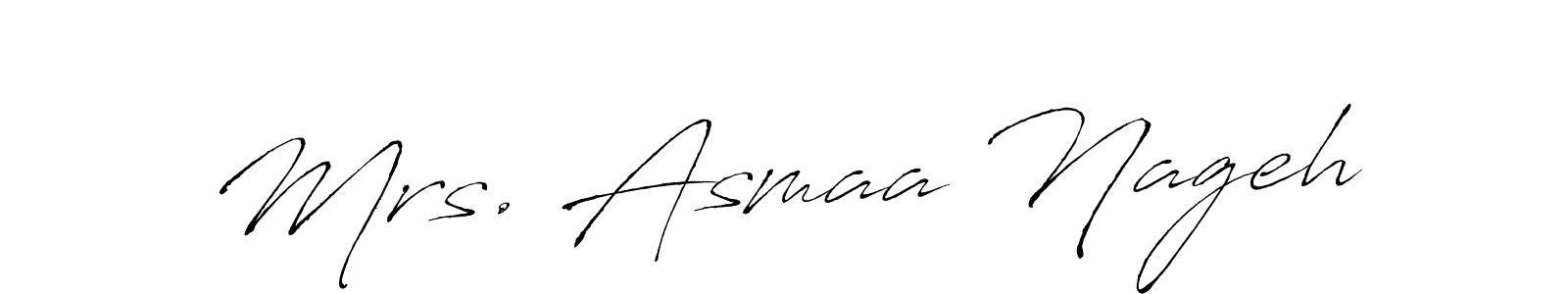 Create a beautiful signature design for name Mrs. Asmaa Nageh. With this signature (Antro_Vectra) fonts, you can make a handwritten signature for free. Mrs. Asmaa Nageh signature style 6 images and pictures png