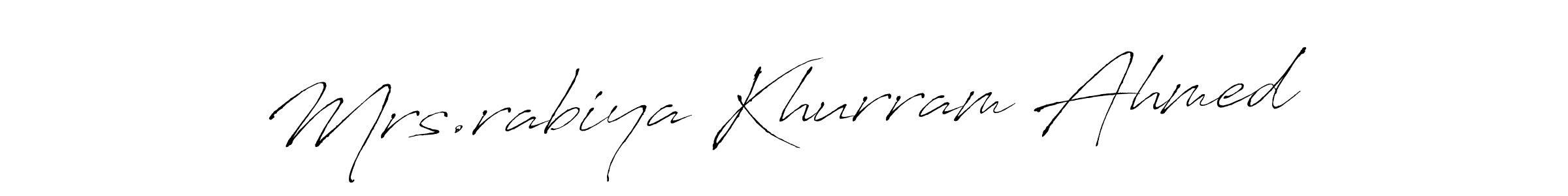 Here are the top 10 professional signature styles for the name Mrs.rabiya Khurram Ahmed. These are the best autograph styles you can use for your name. Mrs.rabiya Khurram Ahmed signature style 6 images and pictures png