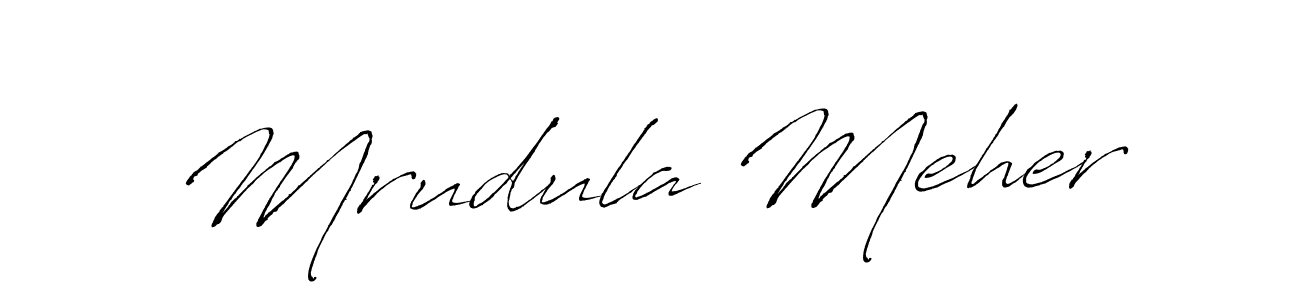 Create a beautiful signature design for name Mrudula Meher. With this signature (Antro_Vectra) fonts, you can make a handwritten signature for free. Mrudula Meher signature style 6 images and pictures png