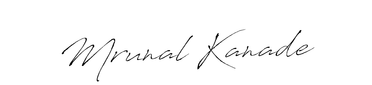 How to make Mrunal Kanade name signature. Use Antro_Vectra style for creating short signs online. This is the latest handwritten sign. Mrunal Kanade signature style 6 images and pictures png
