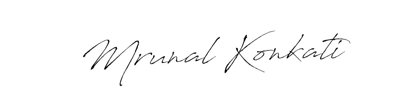Design your own signature with our free online signature maker. With this signature software, you can create a handwritten (Antro_Vectra) signature for name Mrunal Konkati. Mrunal Konkati signature style 6 images and pictures png
