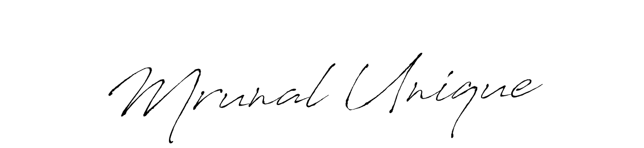 How to make Mrunal Unique name signature. Use Antro_Vectra style for creating short signs online. This is the latest handwritten sign. Mrunal Unique signature style 6 images and pictures png