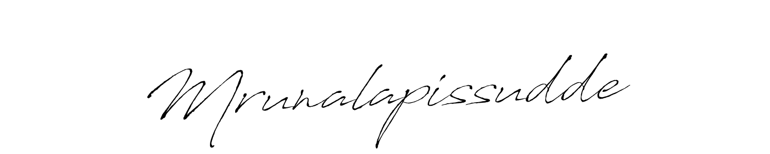 How to make Mrunalapissudde name signature. Use Antro_Vectra style for creating short signs online. This is the latest handwritten sign. Mrunalapissudde signature style 6 images and pictures png
