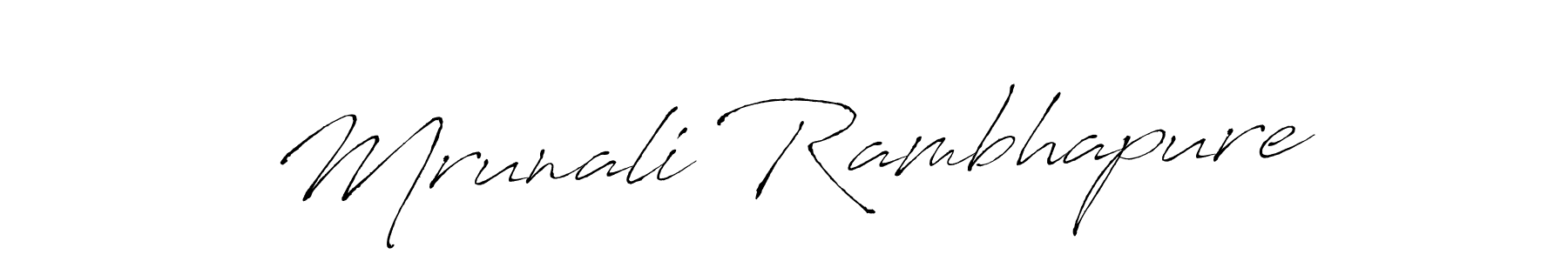 The best way (Antro_Vectra) to make a short signature is to pick only two or three words in your name. The name Mrunali Rambhapure include a total of six letters. For converting this name. Mrunali Rambhapure signature style 6 images and pictures png