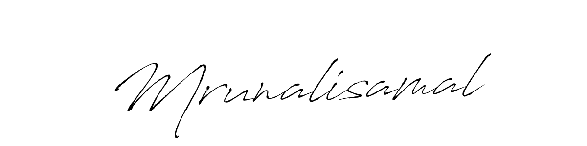 Create a beautiful signature design for name Mrunalisamal. With this signature (Antro_Vectra) fonts, you can make a handwritten signature for free. Mrunalisamal signature style 6 images and pictures png