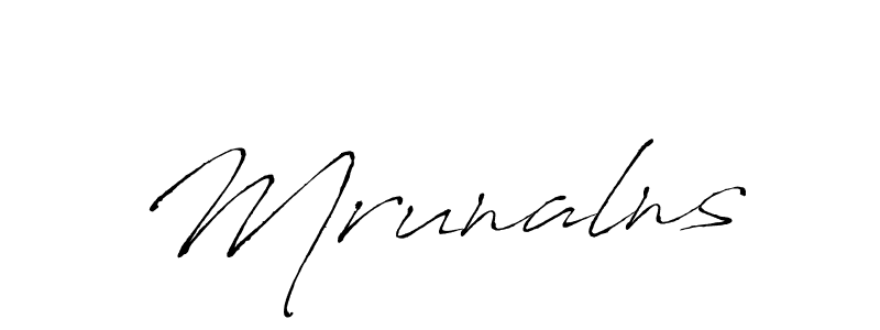 Antro_Vectra is a professional signature style that is perfect for those who want to add a touch of class to their signature. It is also a great choice for those who want to make their signature more unique. Get Mrunalns name to fancy signature for free. Mrunalns signature style 6 images and pictures png