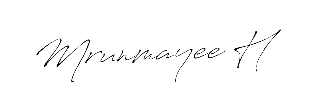 How to make Mrunmayee H name signature. Use Antro_Vectra style for creating short signs online. This is the latest handwritten sign. Mrunmayee H signature style 6 images and pictures png