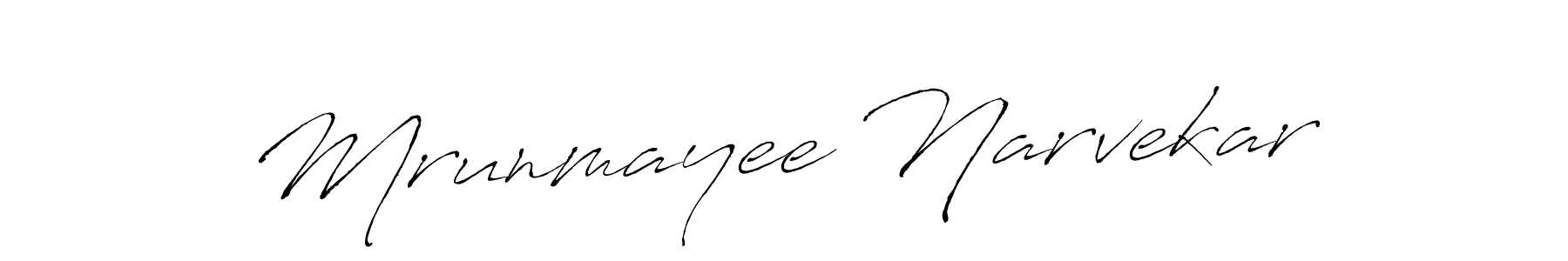 Create a beautiful signature design for name Mrunmayee Narvekar. With this signature (Antro_Vectra) fonts, you can make a handwritten signature for free. Mrunmayee Narvekar signature style 6 images and pictures png