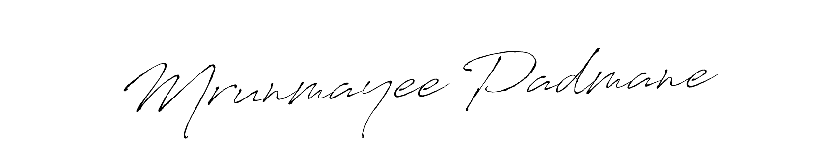 Create a beautiful signature design for name Mrunmayee Padmane. With this signature (Antro_Vectra) fonts, you can make a handwritten signature for free. Mrunmayee Padmane signature style 6 images and pictures png