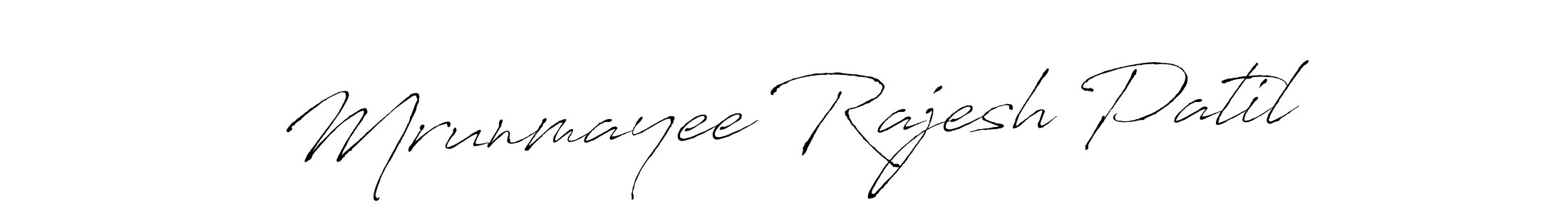 How to make Mrunmayee Rajesh Patil signature? Antro_Vectra is a professional autograph style. Create handwritten signature for Mrunmayee Rajesh Patil name. Mrunmayee Rajesh Patil signature style 6 images and pictures png