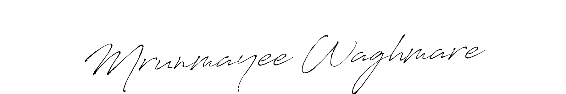 How to make Mrunmayee Waghmare name signature. Use Antro_Vectra style for creating short signs online. This is the latest handwritten sign. Mrunmayee Waghmare signature style 6 images and pictures png