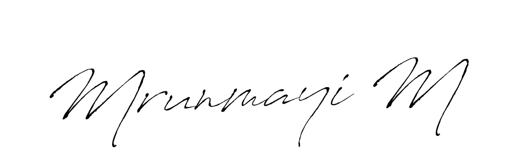 Also we have Mrunmayi M name is the best signature style. Create professional handwritten signature collection using Antro_Vectra autograph style. Mrunmayi M signature style 6 images and pictures png