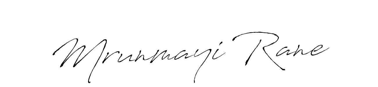 How to make Mrunmayi Rane name signature. Use Antro_Vectra style for creating short signs online. This is the latest handwritten sign. Mrunmayi Rane signature style 6 images and pictures png