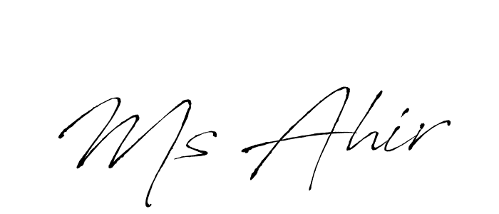 Antro_Vectra is a professional signature style that is perfect for those who want to add a touch of class to their signature. It is also a great choice for those who want to make their signature more unique. Get Ms Ahir name to fancy signature for free. Ms Ahir signature style 6 images and pictures png