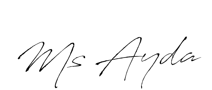 How to make Ms Ayda name signature. Use Antro_Vectra style for creating short signs online. This is the latest handwritten sign. Ms Ayda signature style 6 images and pictures png